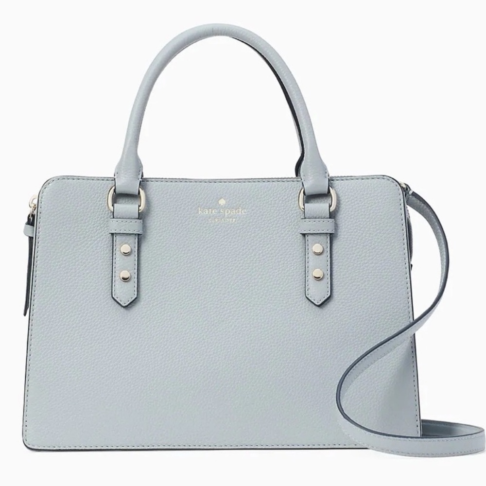 Kate Spade Mulberry Street Lise Satchel Crossbody Avalon Mist Color Leather GUC